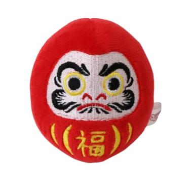 Imagem de SÖPÖSÖPÖ Berloque de pelúcia Daruma – 1 peça x 8 cm feito no Japão, boneca vermelha da sorte, brinquedo macio para boa sorte