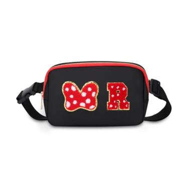 Imagem de Pochete com laço de mouse com letra inicial, presentes fofos de aniversário de Natal para meninas, filhas, mulheres, bolsa transversal à prova d'água para meninas, bolsa de cinto personalizada para