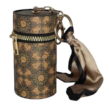 Imagem de Jinweixb Dispensador de batom, caixa de armazenamento de esmalte de brilho labial de perfume, com chaveiro dourado, pode ser pendurado em qualquer bolsa feminina