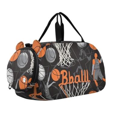 Imagem de Quteprint Bolsa esportiva infantil para meninos e meninas – Bolsa de ginástica 100% poliéster com compartimento separado para sapatos, alça de ombro ajustável, bolsa compacta para viagem e treino