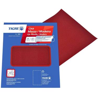 Imagem de Lixa De Massa Parede Madeira 800 Grossa 60 Pinceis Tigre