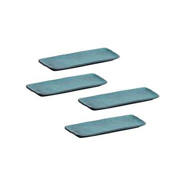 Imagem de Conjunto de Travessas Retangulares Médias Porto Brasil Orgânico Night Sky 33x13cm - 4 peças