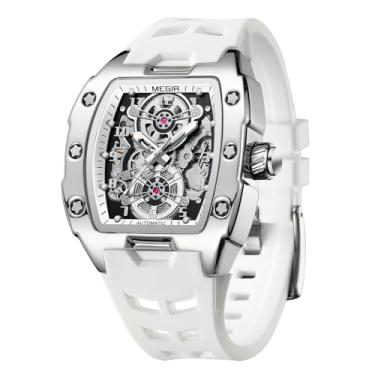 Imagem de FORSINING Relógio masculino automático com movimento mecânico, mostrador esqueleto