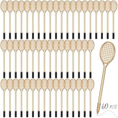 Imagem de Dunzoom 60 canetas de raquete de tênis, lembrancinhas de festa de tênis, presentes esportivos para equipe, brinquedo, novidade, badminton, canetas esferográficas para casa, estudante, escola