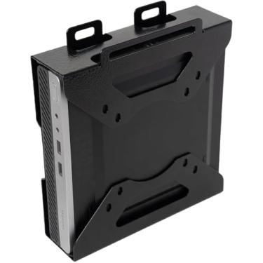 Imagem de shinar Suporte de metal compatível com HP Desktop Mini, HP ProDesk Mini, HP EliteDesk Mini – Suporte de montagem embaixo da mesa e parede para monitor de PC HP Mini adaptador VESA