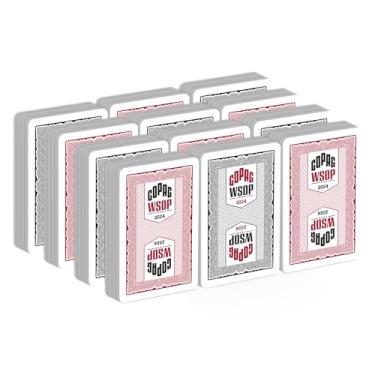 Imagem de Copag 2024 WSOP World Series of Poker 100% Plastic Playing Cards, Traditional Design Bridge Size Regular Index Mix Dozen Red/Black Single Decks