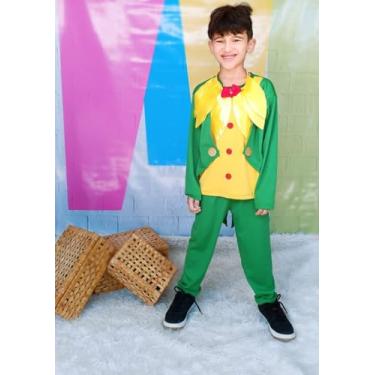 Imagem de Fantasia Infantil visconde sabugosa Verde e Amarela, Conjunto de Carnaval para Crianças, Roupa de Folclore - Tam P - 4 anos