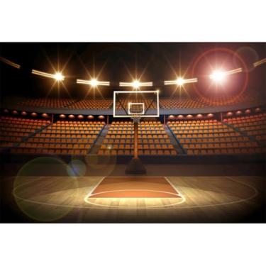 Imagem de Vie Savaran 2,1 x 1,5 m, cenário de quadra de basquete, arenas de basquete, estádio, holofotes, esportes ao ar livre, fotografia, fundo, festa, aniversário, criança, retrato artístico, estúdio, fotos
