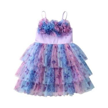 Imagem de Vestido Tutu Com Estampa De Sereia Para Meninas, Saia De Tule Colorida