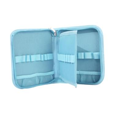 Imagem de Sclmgo Bolsa Elegante E Versátil para Guardar Agulhas de Crochê – com Dupla Camada E Fácil de Manusear – Ideal para Acessórios de Tricô, Azul