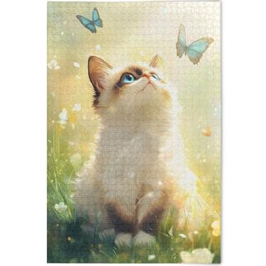 Imagem de Cute Ragdoll Cat Fancy Kitten Custom 1000 peças quebra-cabeça para adultos quebra-cabeça família amantes presentes homens presentes exclusivos impressão animal obra de arte, 75 cm x 50 cm