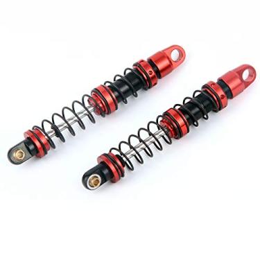 Imagem de LCX Racing 1/10th RC Crawler Car 2PCS Red 90mm Metal Dual Spring Suspension Shock Absorber Damper for Traxxas TRX4 TRX6 Axial SCX10 SCX10 II 90046 90047 Redcat Gen8 Scout II