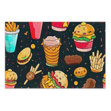 Imagem de Jigsaw 1000 quebra-cabeças para adultos colorido fast food elefante branco presentes engraçados difíceis família quebra-cabeça animal arte colorida, 75 x 40 centímetros