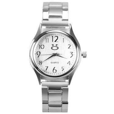 Imagem de Conjunto Feminino Aço Inoxidável Prata Relógio Analógico Colar e Brincos com Strass Presente