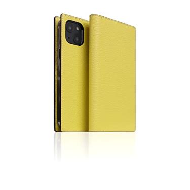 Imagem de SLG Capa carteira de couro compatível com iPhone 14, D8 Neon couro de flor integral diário flip capa porta-cartão com caixa de presente, feita à mão e projetada para iPhone 14 (Lemon)