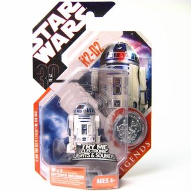Imagem de Star Wars Basic Figure R2-D2 w/ Electronic Light and Sound - 30th Anniversary TAC Saga Legends w/ Coin