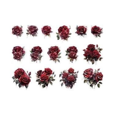 Imagem de Adesivos Vintage De Flores De Rosa (30 Peças) Para Diário, Álbum, Scra