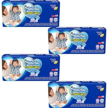 Imagem de Fralda Calça Mamypoko Super Seca Azul 4 Pacotes Tamanho XG Com 26 Unid