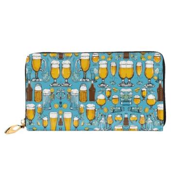 Imagem de XLLingL Carteiras de cartão de crédito impressas, bolsas longas de couro femininas, carteiras com zíper, carteira de viagem simples