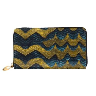 Imagem de XLLingL Carteiras de cartão de crédito impressas, bolsas longas de couro femininas, carteiras com zíper, carteira de viagem simples