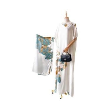 Imagem de Vestido Kaftan De Moda Feminina Para O Verão Com Grande Lenço, Abaya S