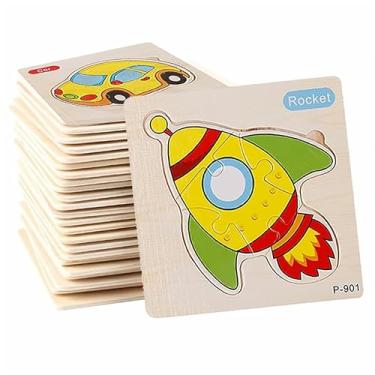 Imagem de Kit 3 Quebra-Cabeça de Madeira 3d Desenho de Veiculos Brinquedo Meu Primeiro Quebra Cabeça Brincadeira de Criança Linha Premium M5 Armarinhos