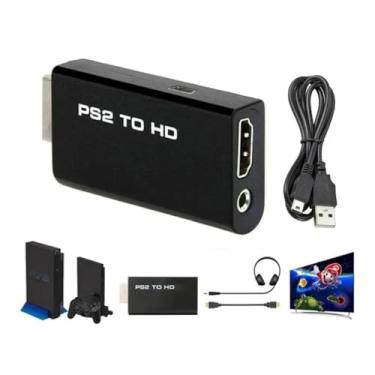 Imagem de Adaptador Conversor de Vídeo para HDMI Full HD 480p | Cabo Componente AV Digital para TV Moderna | Conector de Áudio e Imagem Digital Alta Definição