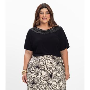 Imagem de Blusa Manga Morcego Feminina Plus Size Secret Glam Preto, Plus G4, Pre