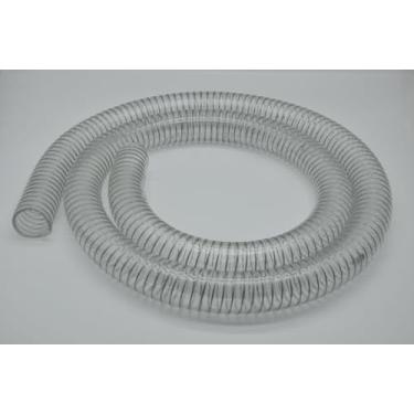 Imagem de Mangueira reforçada com fio de 3,2 cm ID (3,2 cm) × 3,8 cm OD (3,8 cm) × 4,92FT Tubo de vinil tubo de aço PVC resistente, mangueira de vácuo de drenagem de água e combustível em pó (vários tamanhos)