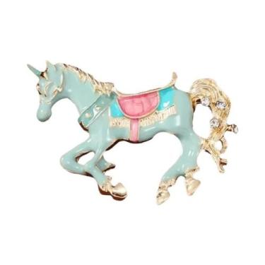Imagem de Broches Esmaltados Vintage Estilo Corte Cavalo De Guerra Galopante Par