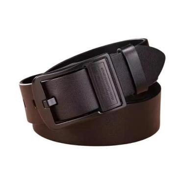 Imagem de Cinto Masculino De Couro Legítimo Com Fivela De Liga Metálica, Luxuoso