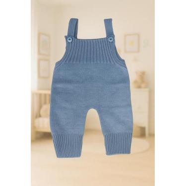 Imagem de Jardineira Para BeBe Recém Nascido Menino e Menina Vira Pé Macacão de 