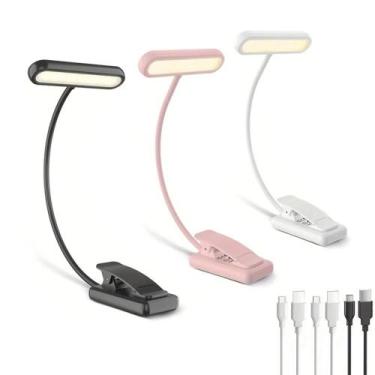 Imagem de Luz De Livro LED Recarregável USB Com 3 Temperaturas De Cor, Lâmpada D