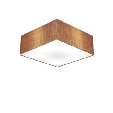 Imagem de Plafon Para Sala de TV Quadrado TV-3050 Cúpula Cor Palha - Lustres Viv