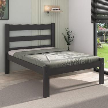 Imagem de Cama De Casal Madeira Maciça Para Colchão 128-138x188cm Multimóveis Preto
