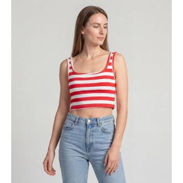 Imagem de Top Feminino Regata Em Ribana Infinita Cor Vermelho, G, Vermelho