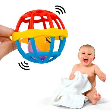 Imagem de Brinquedos Para Bebes Chocalho Baby Macio Divertido Bola Mordedor