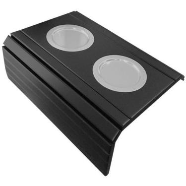 Imagem de Esteira Decorativa Laqueada Apoio Sofá Copo Alumínio Preta