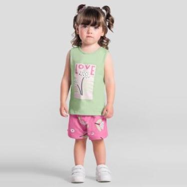 Imagem de Conjunto infantil menina estampa flores com glitter Brandili-Feminino
