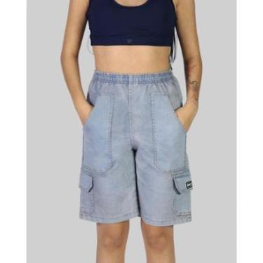 Imagem de Bermuda DR7 Street Cargo Jeans Vintage - Azul-Unissex