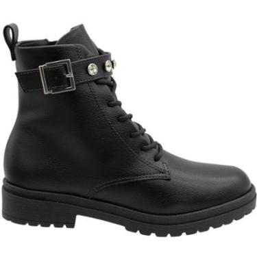 Imagem de Bota Coturno Cano Médio Beira Rio Apliques Brilhantes Feminino-Feminino