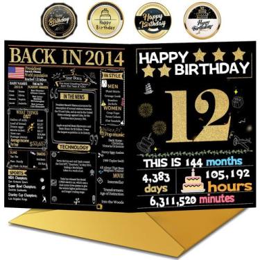 Imagem de Cartão de Aniversário Joycard 12 anos com Envelope para Crianças