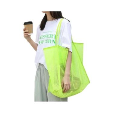 Imagem de Bolsa Tote Feminina De Malha De Grande Capacidade, Bolsa De Ombro Vaza