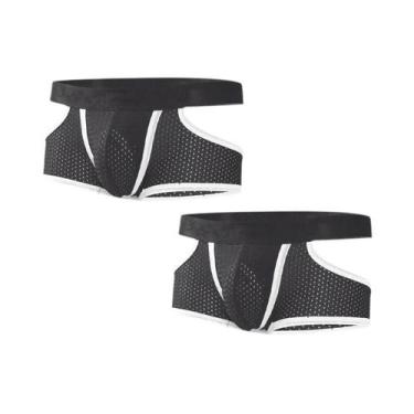 Imagem de Cuecas Boxer Esportivas Masculinas De Seda Gelada Respirável Com Malha