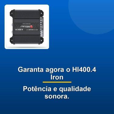 Imagem de Módulo de Potência para Som Automotivo HL400.4 Iron High Line 2R Entrada RC 400W RMS Stetsom