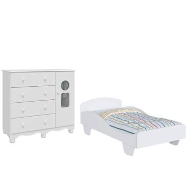 Imagem de Cama Infantil Sol Cômoda Bebe Tedy 4 Gavetas 100%MDF Peroba - - Moveis