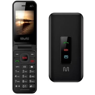 Imagem de Celular Multi Flip 4G para Idosos Fácil de Usar e com Som Alto - Multi