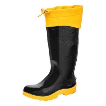 Imagem de Bota Galocha Pvc C/ Forro Cano Alto Impermeável Marluvas, 39, Preto, A