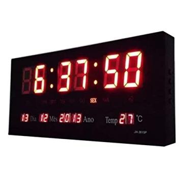 Imagem de Relógio De Parede Digital Led Com Data, Mês, Ano e Temperatura - 36cm