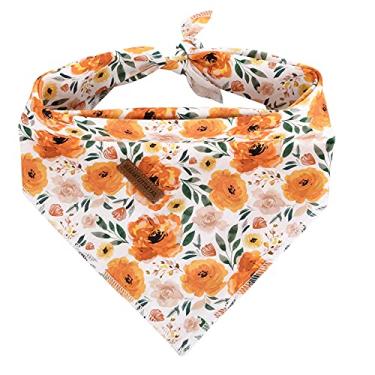 Imagem de Elegant little tail Bandanas para cães - 1 pacote de cachecol lavável com estampa floral lenço quadrado para cães de médio porte